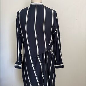 Rag & Bone Silk Jackie. Navy and White Stripe Shirt Dress XXS